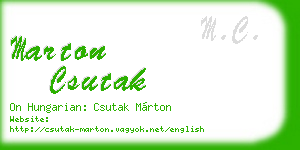marton csutak business card