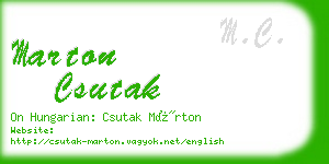 marton csutak business card